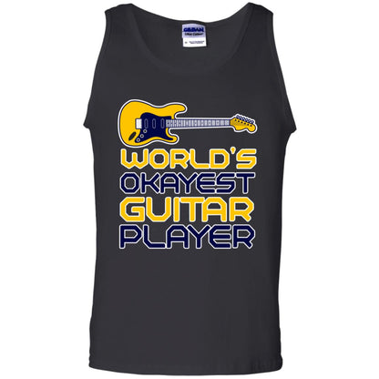 World's Okayest Guitar Player Gift Shirt For Guitarist Black