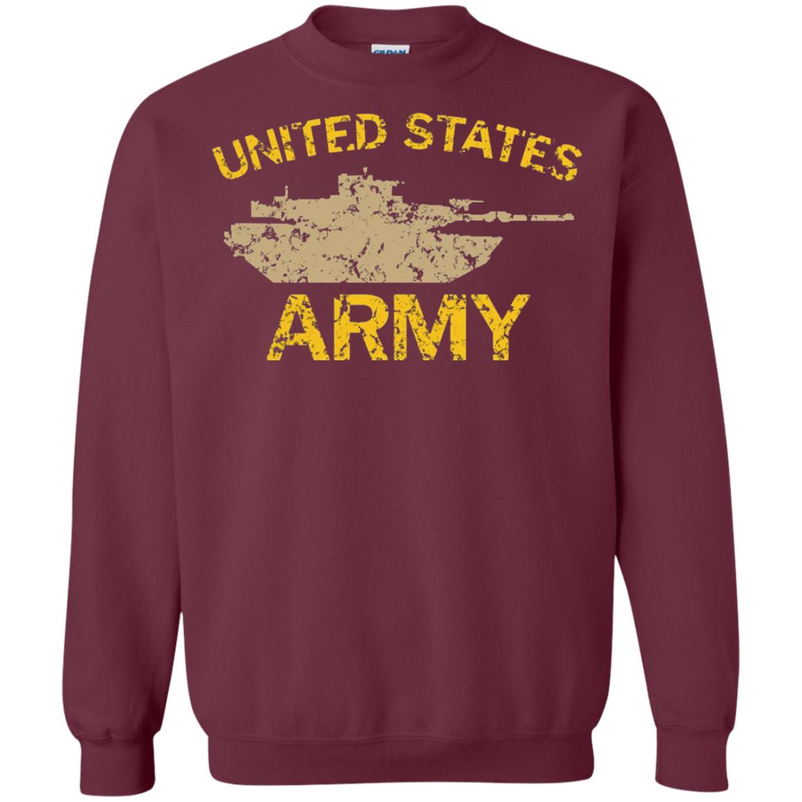 United States Army M1a2 Abrams Tusk Tank Grunge T-shirt Maroon