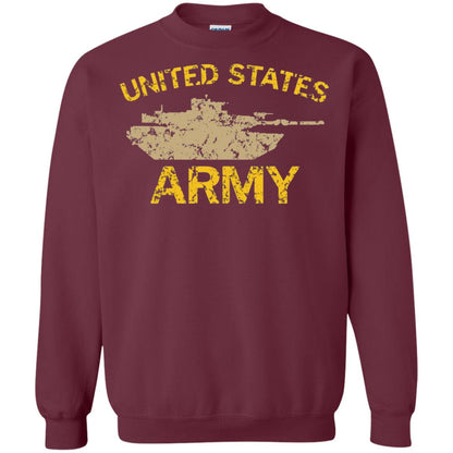 United States Army M1a2 Abrams Tusk Tank Grunge T-shirt Maroon