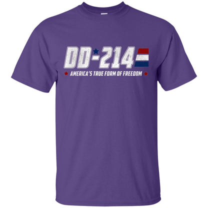 Military T-shirt Dd-214 America_s True Form Of Freedom Purple