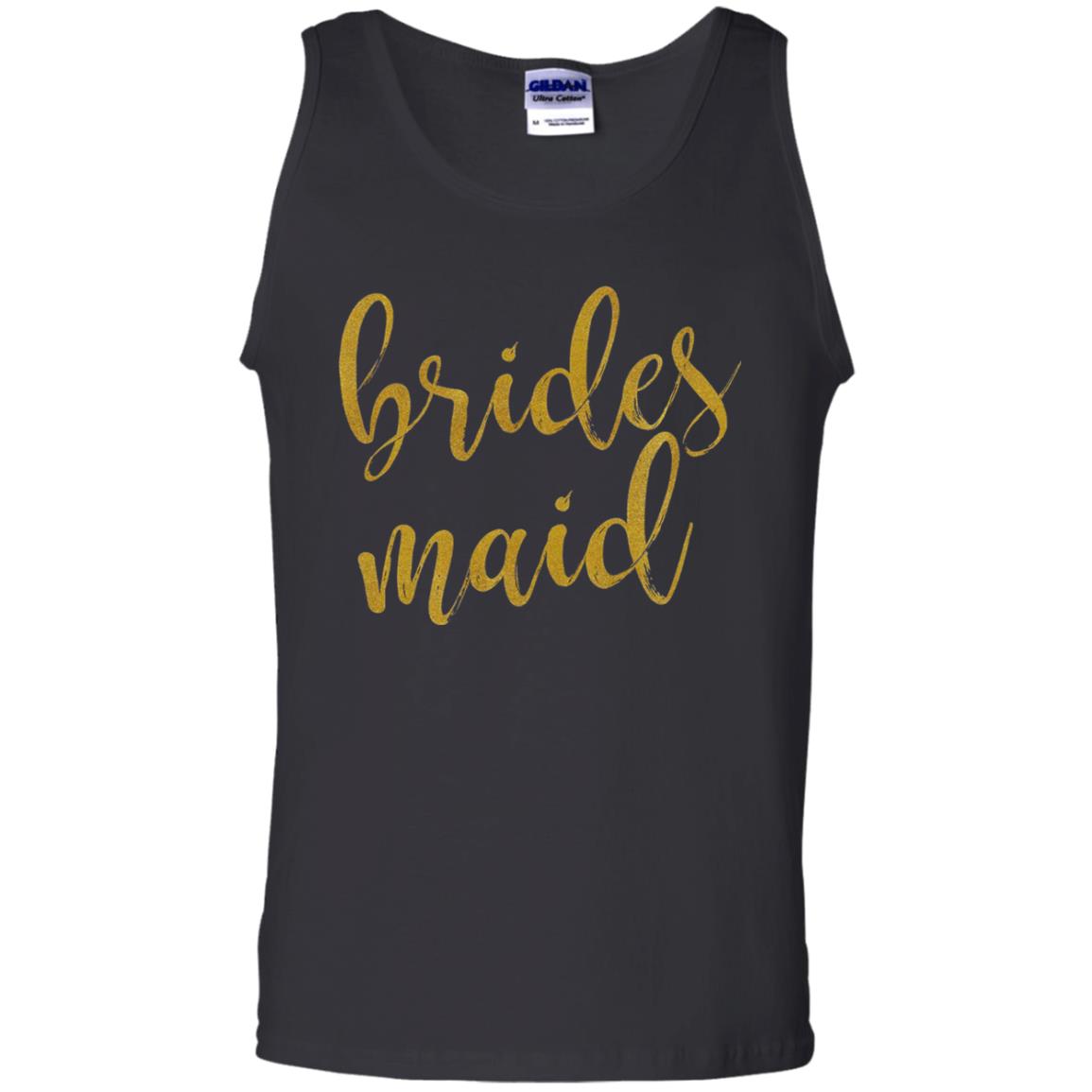 Bridesmaid Gold Glitter Bridal Shower T-shirt Black