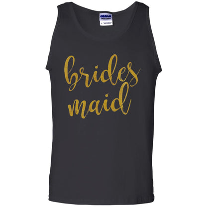 Bridesmaid Gold Glitter Bridal Shower T-shirt Black
