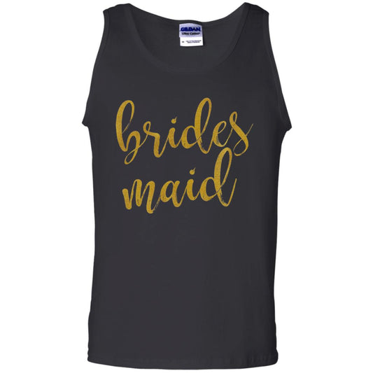 Bridesmaid Gold Glitter Bridal Shower T-shirt Black