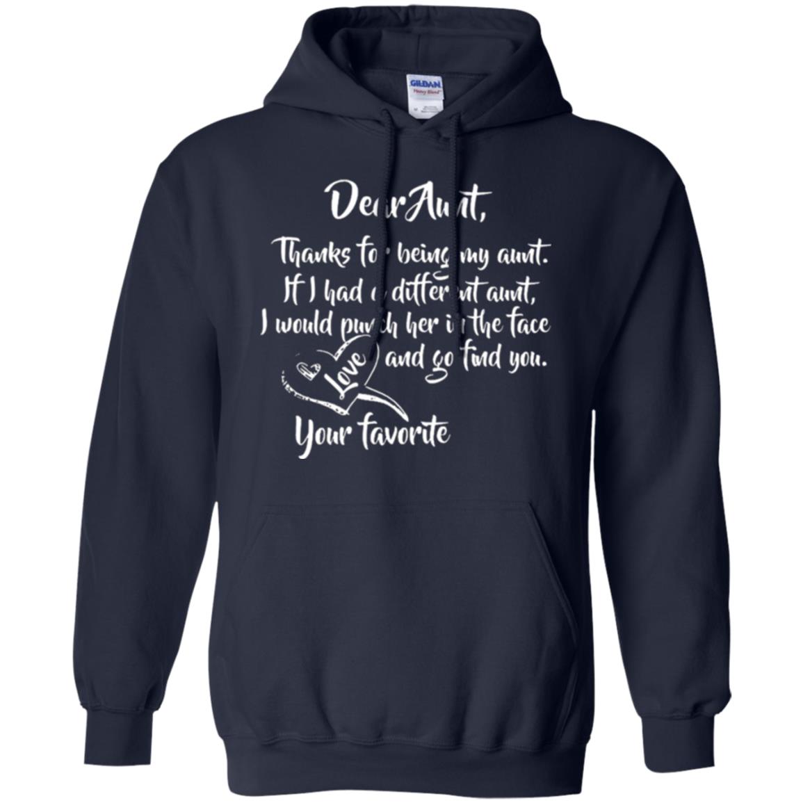 Family T-shirt Dear Aunt Thanks For Being My Aunt Navy