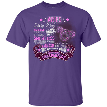 Dirty Mind Humble Caring Friend Filthy Sinner Mouth Good Heart Kind I Never Clamed I Was Perfect Aries Birthday Purple