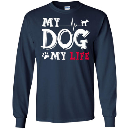Dog Lovers T-shirt My Dog My Life Navy