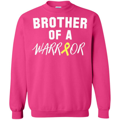 Brother Of A Warrior Childhood Cancer Awareness T-shirt Heliconia