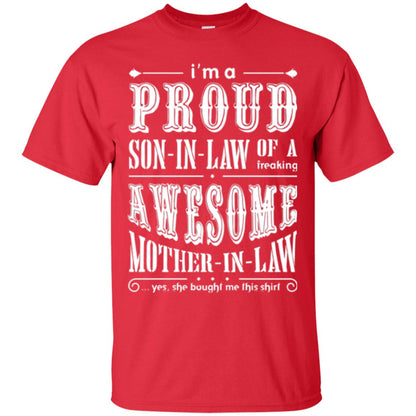 Son In Law T-shirt Of A Freaking Awesome Mother In Law Red