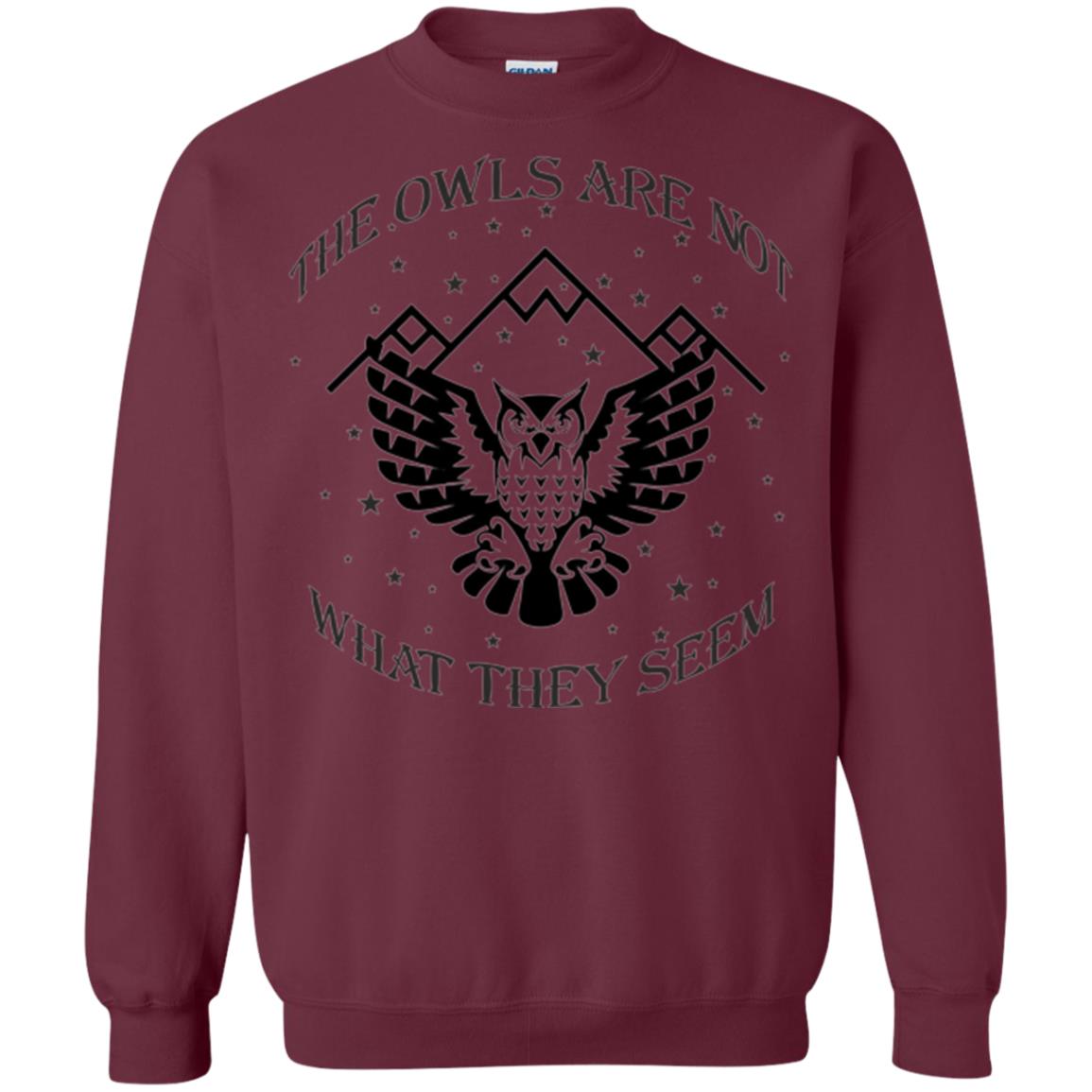 Owl Lovers T-shirt The Owls Are Not What They Seem Maroon