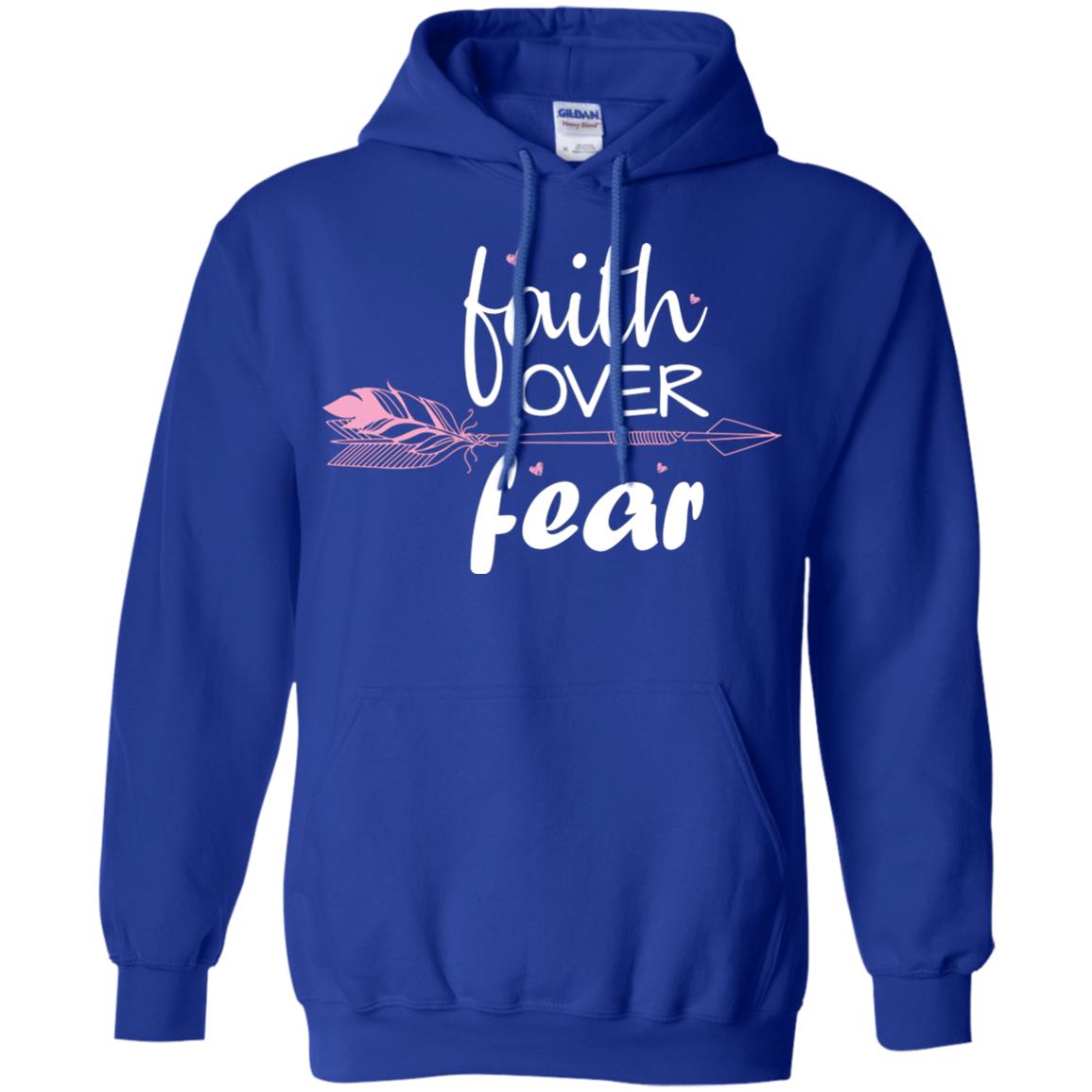 Faith Over Fear Arrow Christian Shirt Royal