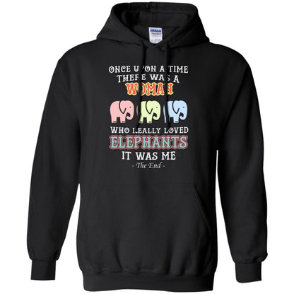 There Was A Woman Who Really Loved Elephants It Was Me Shirt Black