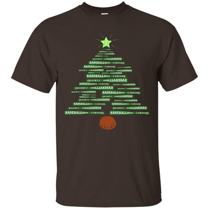 Baseballism Christmas Tree Gift Shirt Dark Chocolate