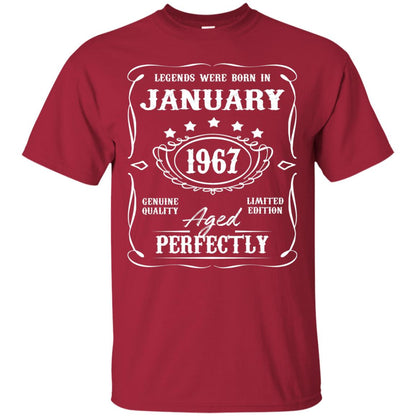 Legends Were Born In January 1967 51th Birthday T-shirt Cardinal