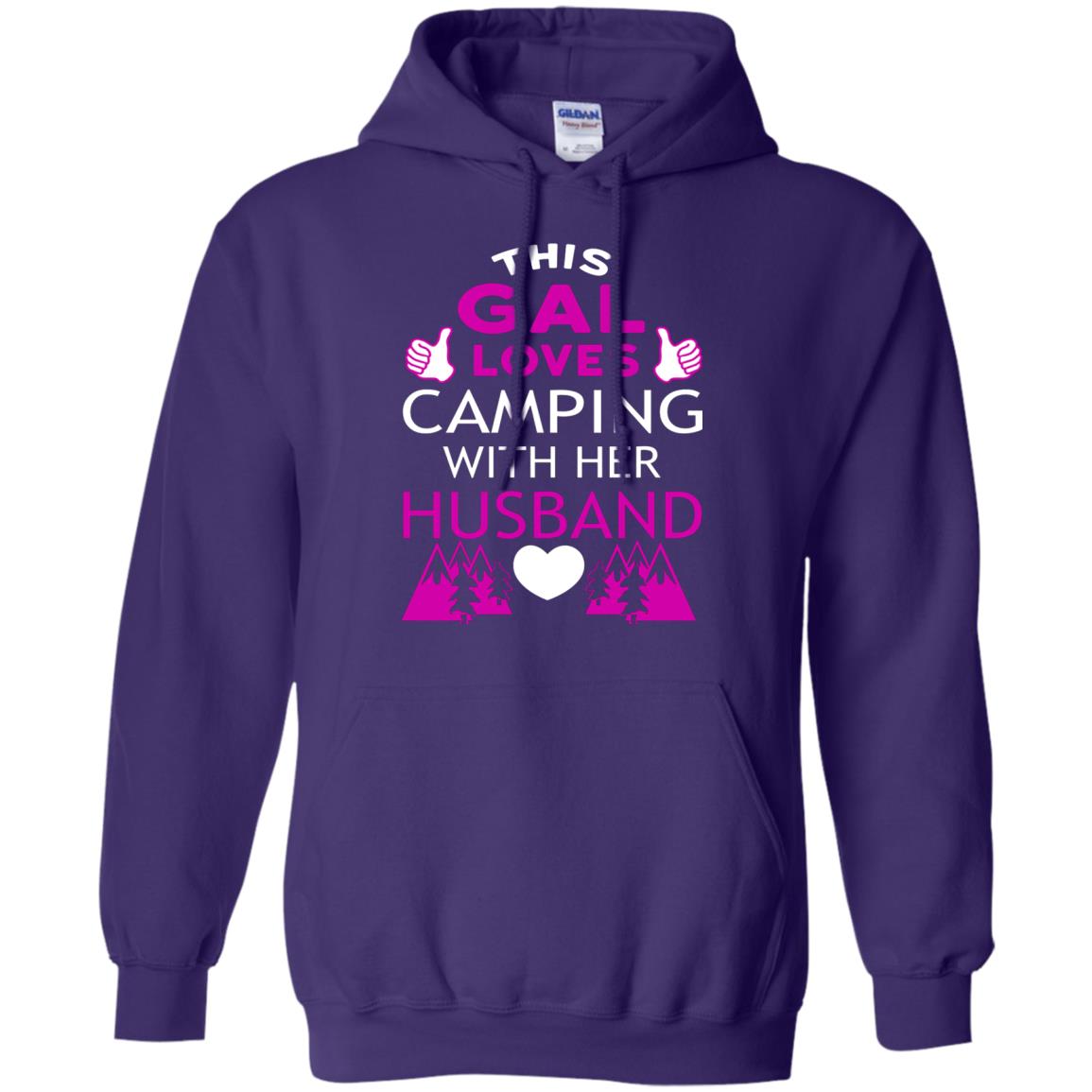 This Gal Loves Camping With Her Husband Wife Shirt Purple