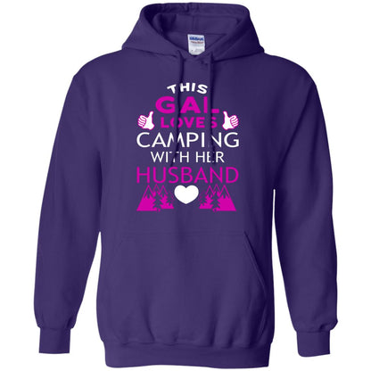 This Gal Loves Camping With Her Husband Wife Shirt Purple