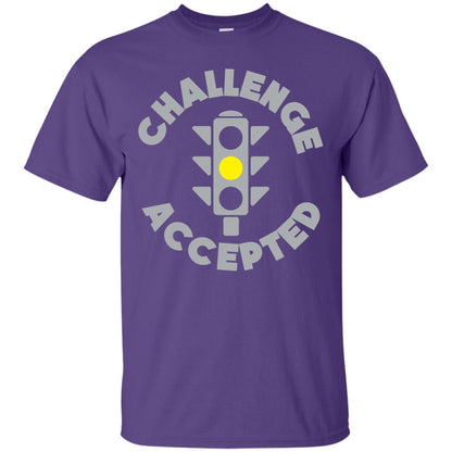 Funny Racing T-shirt Challenge Accepted Yellow Light Car Purple