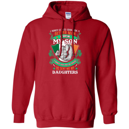 He Sent Me My Son He Sent Me My Daughters Saint Patrick's Day Shirt For Dad Red