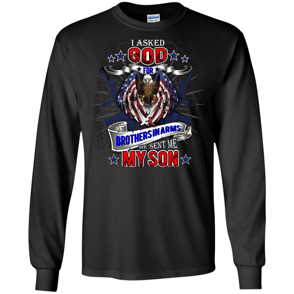 God Sent Me My Veteran Son Daddy T-shirt Black
