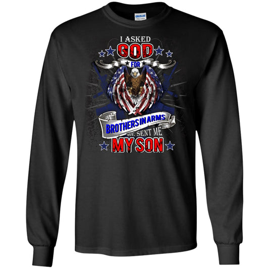 God Sent Me My Veteran Son Daddy T-shirt Black