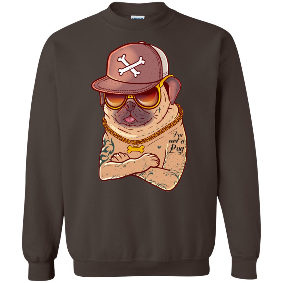 I'm Not A Pug Tattoo Dog Owner Shirt Dark Chocolate
