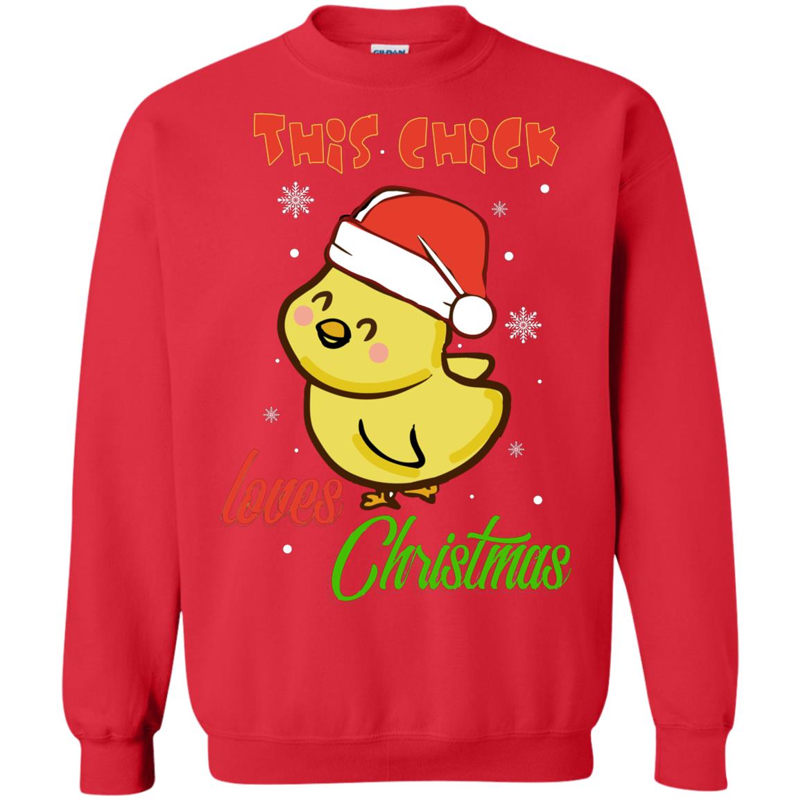 This Chicks Loves Christmas X-mas Gift Shirt Red