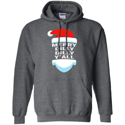 Christmas T-shirt Dilly Dilly Yall Santa Hat Christmas T-shirt Dark Heather