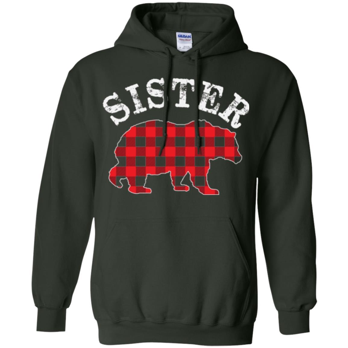 Family T-shirt Red Plaid Sister Bear Forest Green
