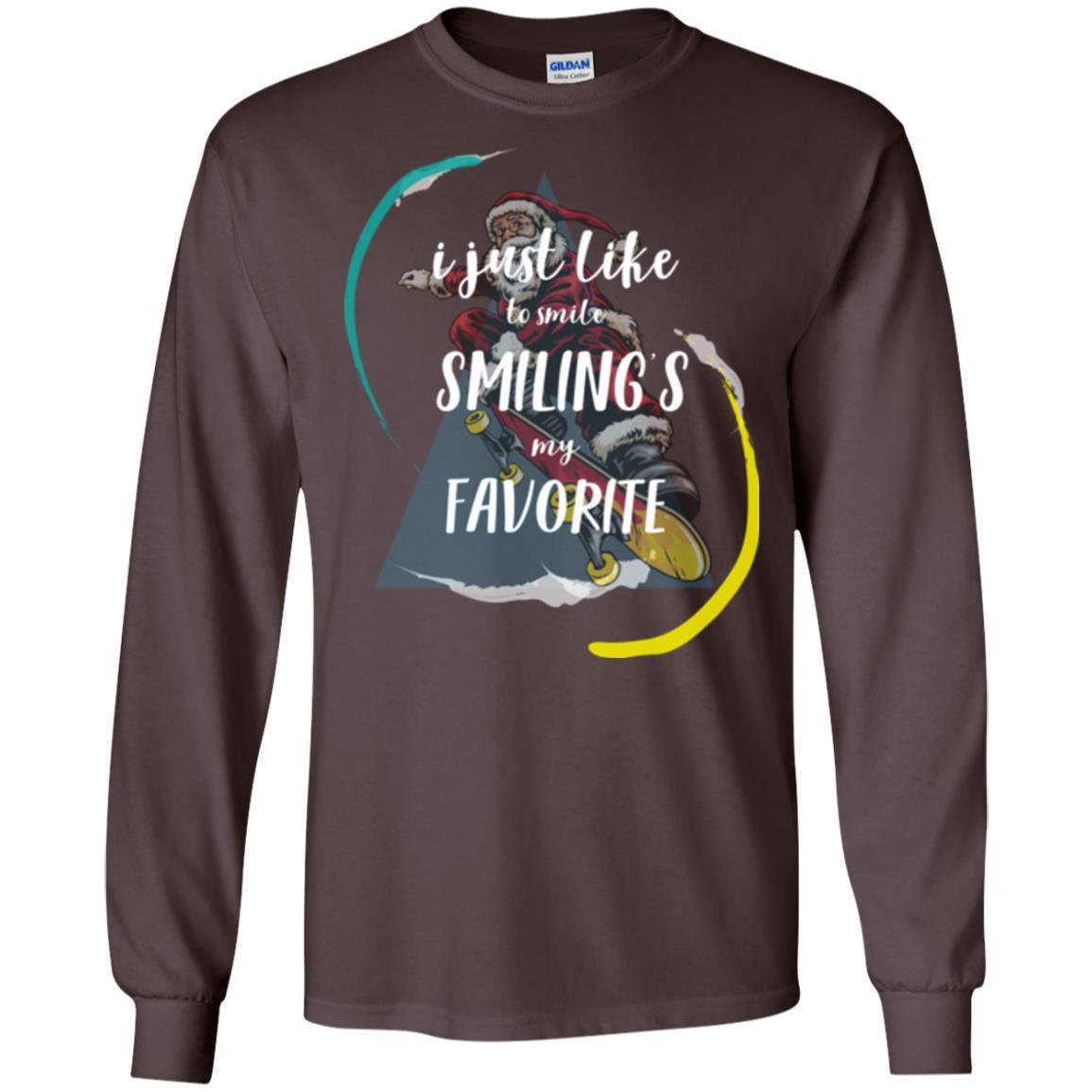 Christmas T-shirt I Just Like To Smile Smiling My Favorite Dark Chocolate