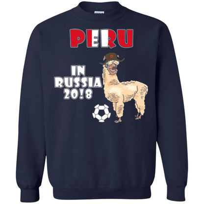 Soccer T-shirt Peru National Team Llama In Russia 2018 Cup Navy
