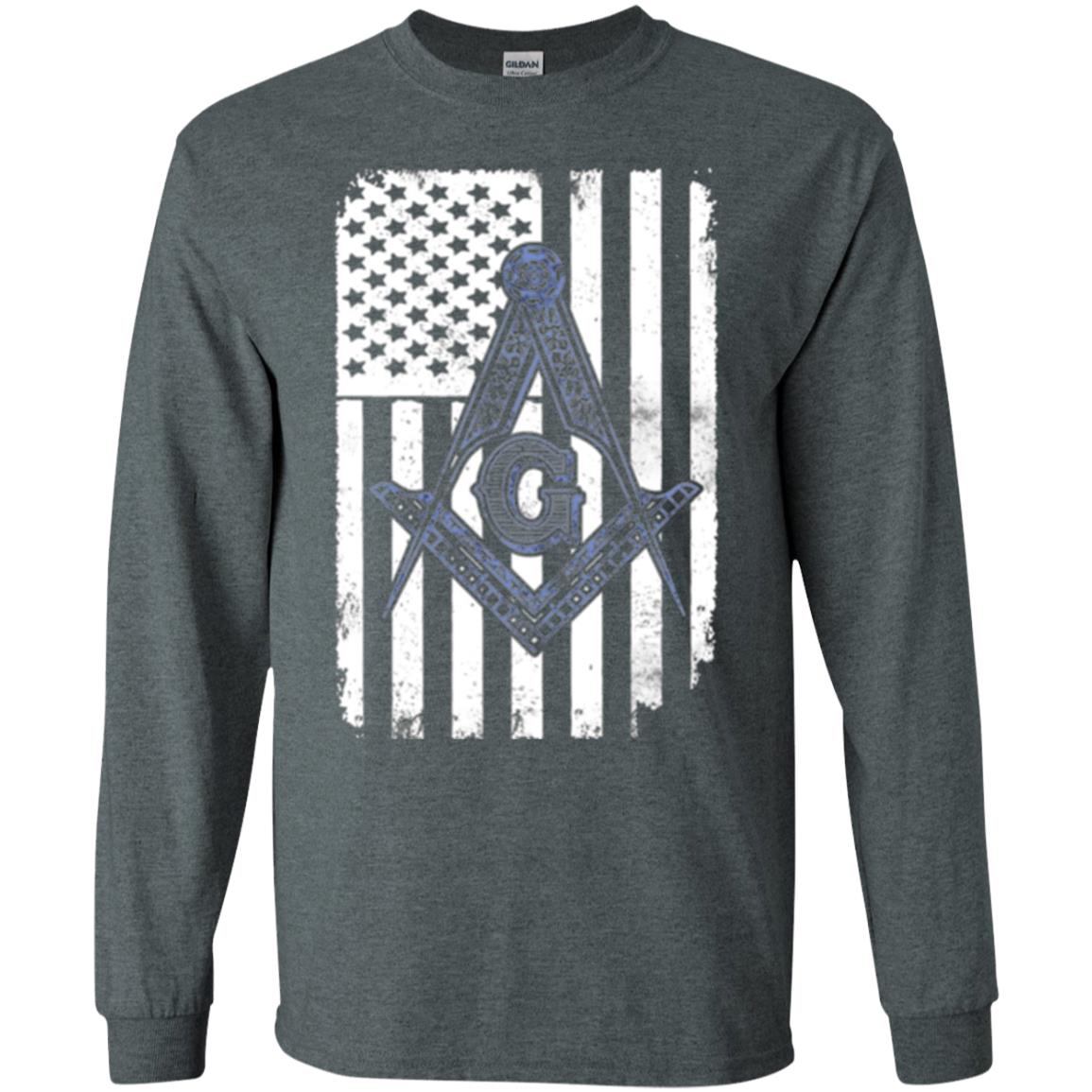 Freemason Usa Flag Logo Freemasonry America T-shirt Dark Heather