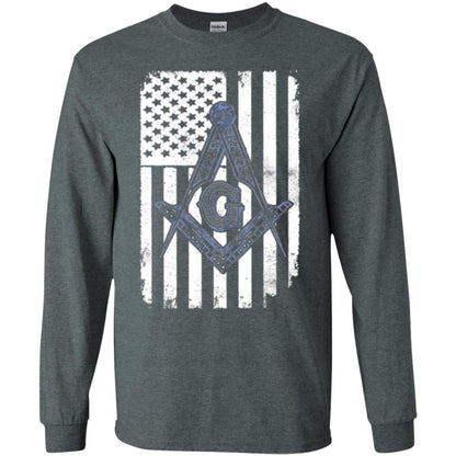 Freemason Usa Flag Logo Freemasonry America T-shirt Dark Heather