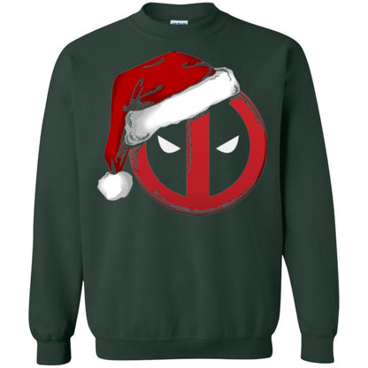 Christmas T-shirt Marvel Deadpool Icon Santa Hat Christmas Graphic Forest Green