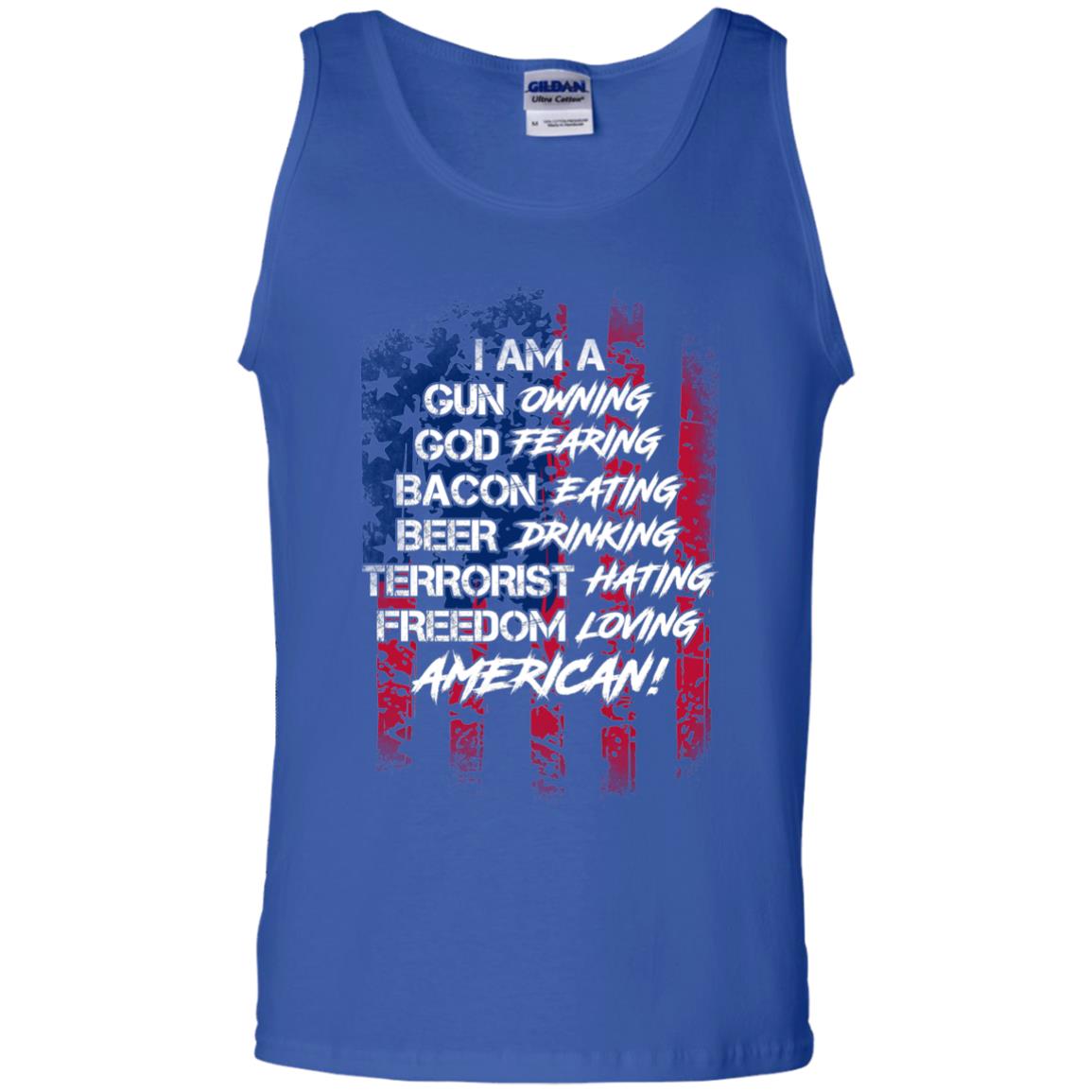 Military T-shirt I Am A Gun Owning God Fearing Bacon Eating Royal