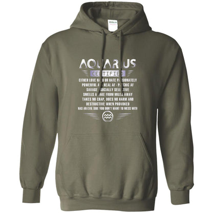 Aquarius Certified Either Love Hard T-shirt Military Green