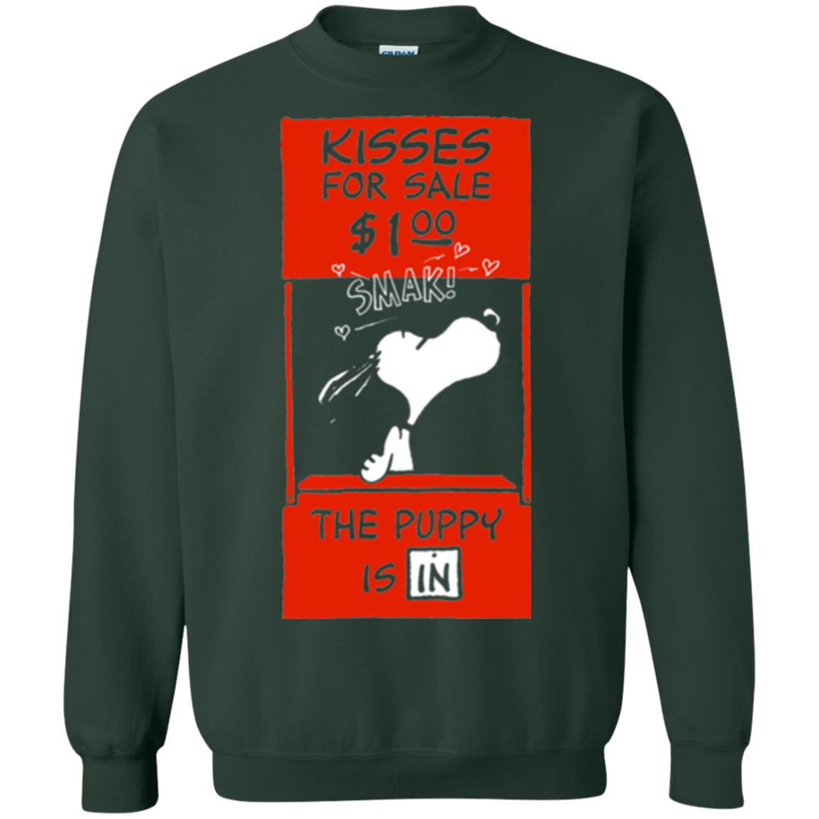 Peanuts Snoopy Kisses Valentines T-shirt Forest Green