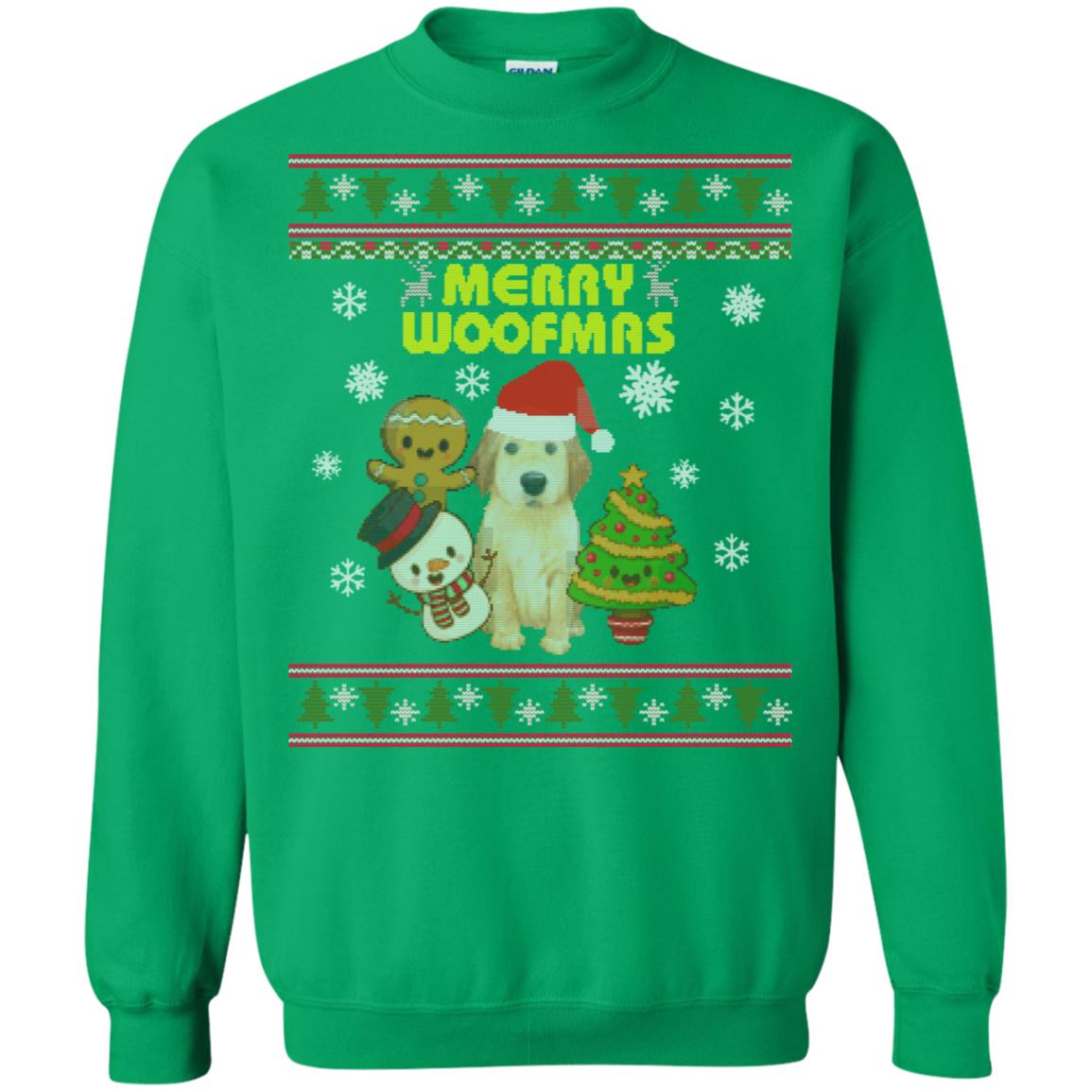 Merry Woofmas Dogs Lovers X-mas 2018 Gift Shirt Irish Green