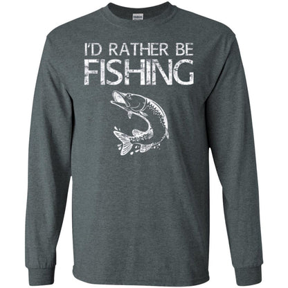 Fisherman T-shirt I'd Rather Be Fishing Dark Heather
