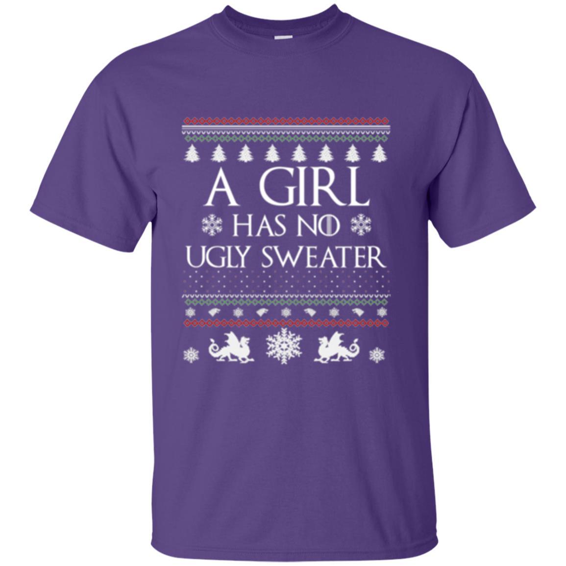 Christmas T-shirt Girl Has No Ugly Sweater Purple