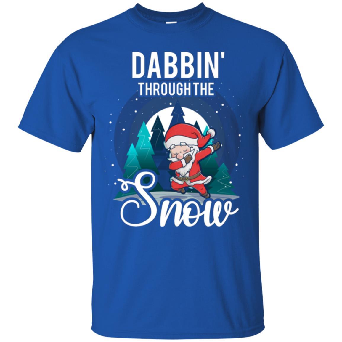 Christmas T-shirt Santa Claus Dabbing Through The Snow Royal