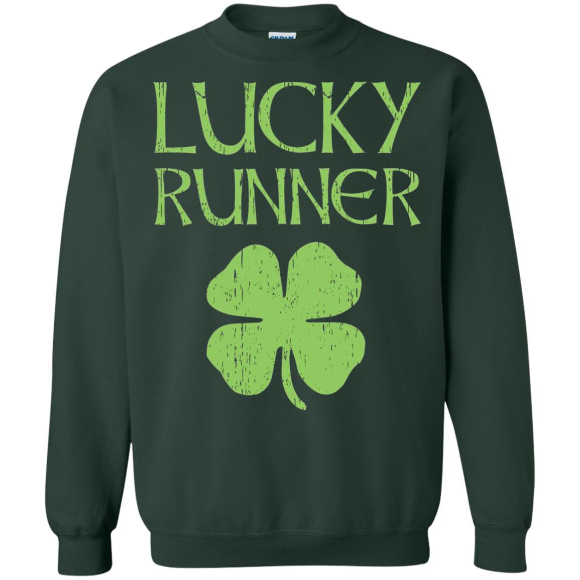 Irish Running Lucky Runners St. Patrick_s Day T-shirt Forest Green