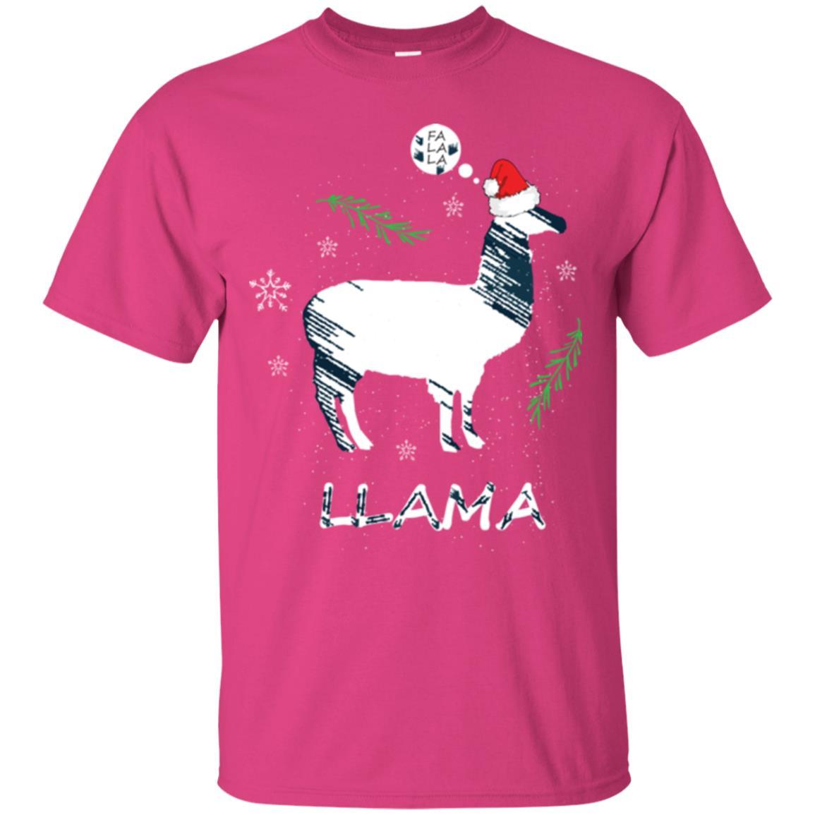 Christmas T-shirt Fa La La La Llama T-shirt Heliconia