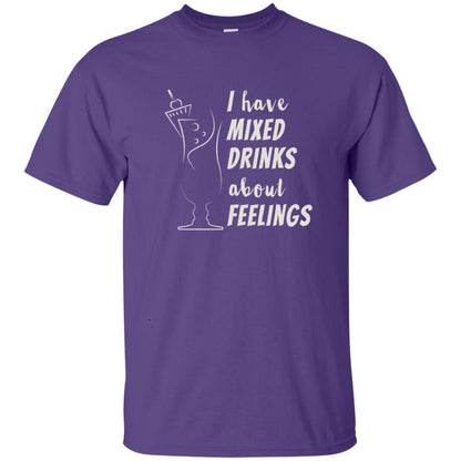 I Have Mixed Drinks About Feelings Funny Cocktail Shirt Purple