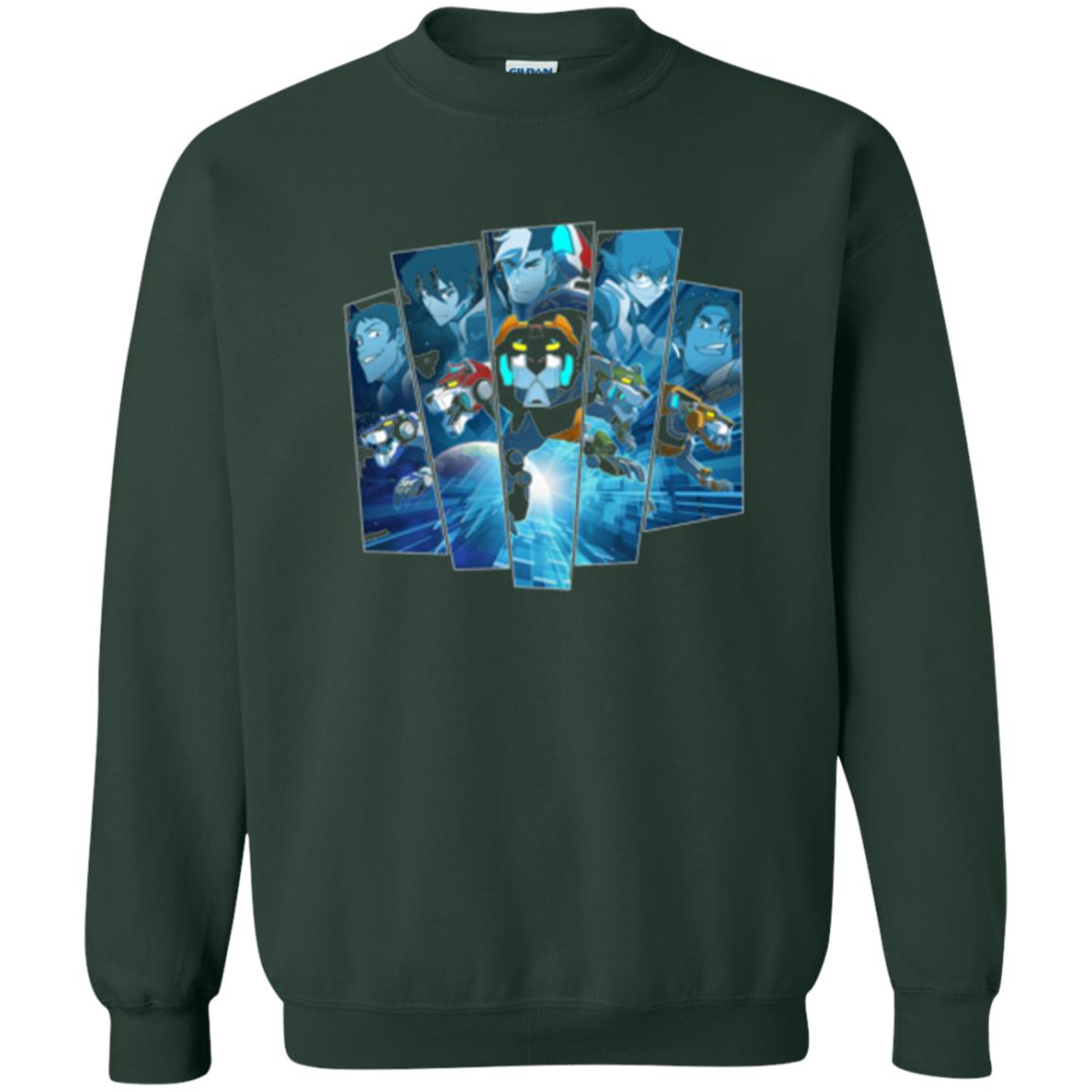 Voltron Legendary Defender 5 Lions In Blue Hue T-shirt Forest Green