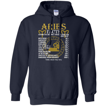 Aries Facts Zodiac Sign T-shirt Navy
