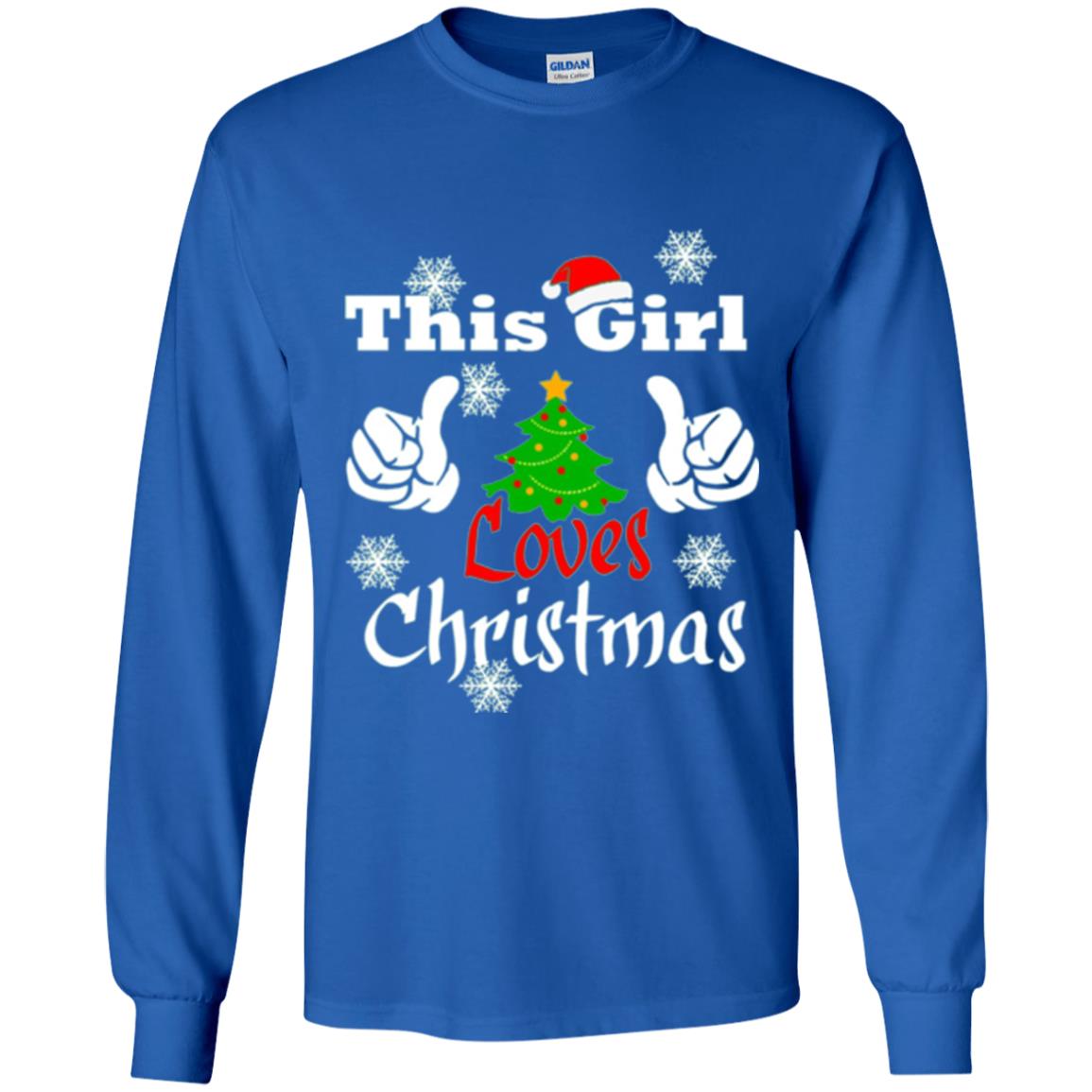 Funny Christmas This Girl Loves Christmas T-shirt Royal