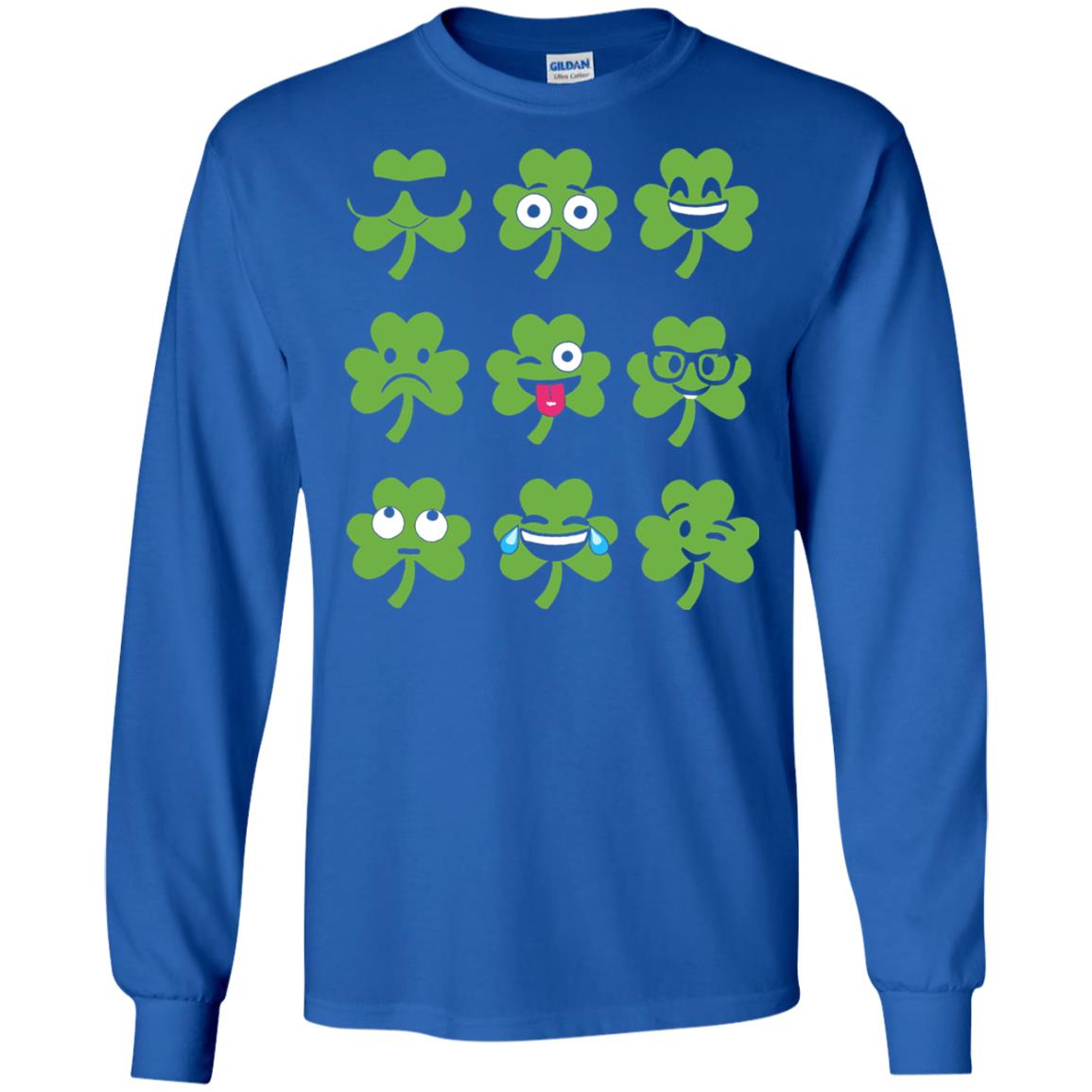 Emoji Shamrock St. Patrick_s Day T-shirt Royal