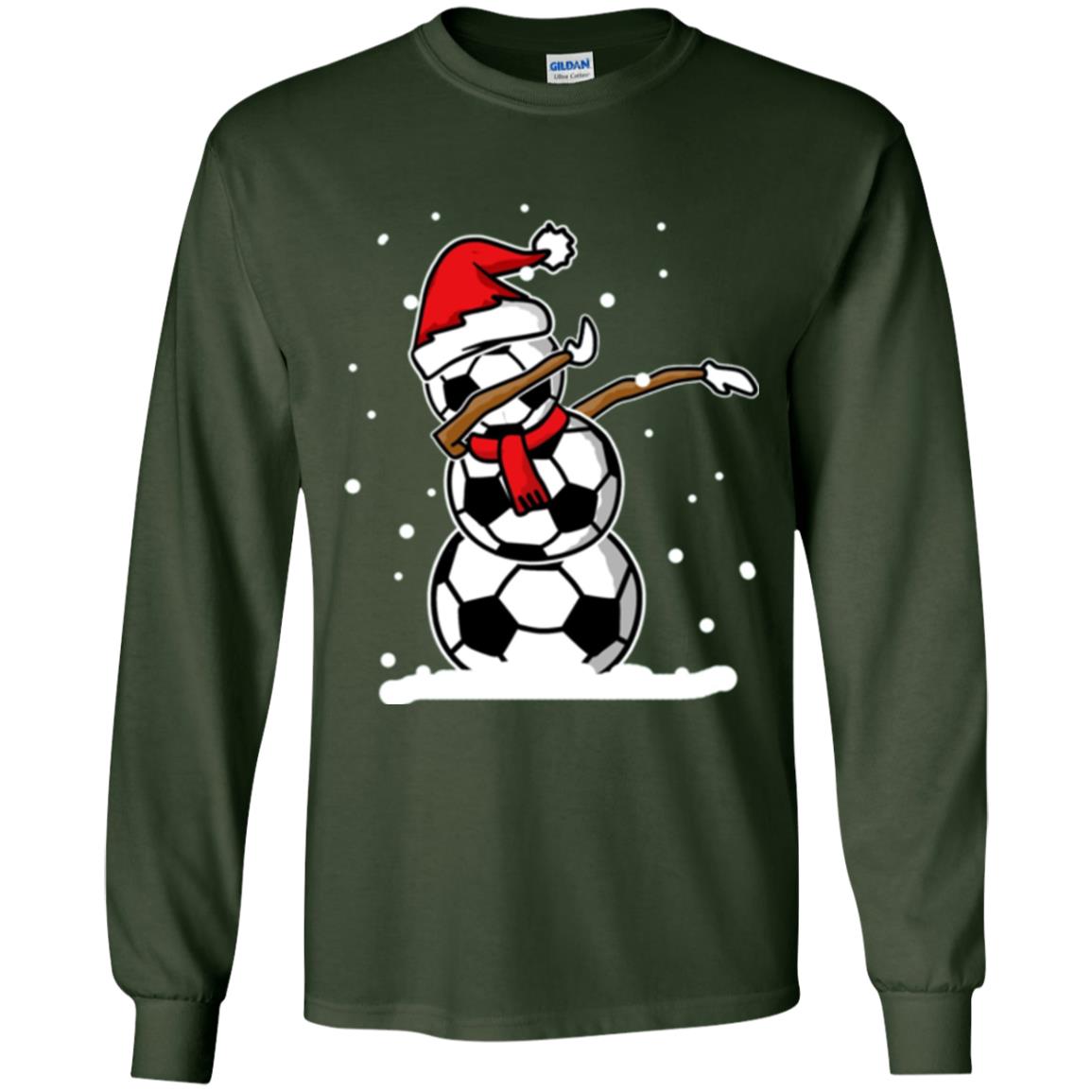 Christmas T-shirt Dabbing Snowman Ball Forest Green
