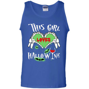 This Girl Loves Hallo-wine Funny Halloween Shirt For Wine LoversG220 Gildan 100% Cotton Tank Top