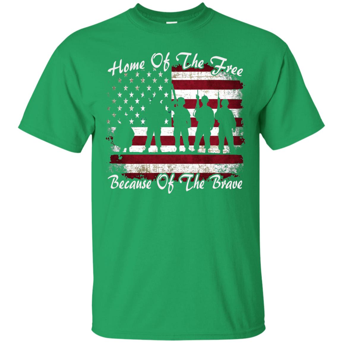 Home Of The Free Because Of The Brave Flag Military Shirt Irish Green