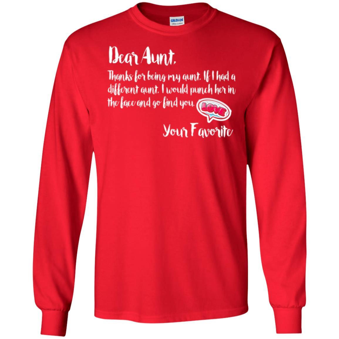 Family T-shirt Dear Aunt Thanks For Being My Aunt Red